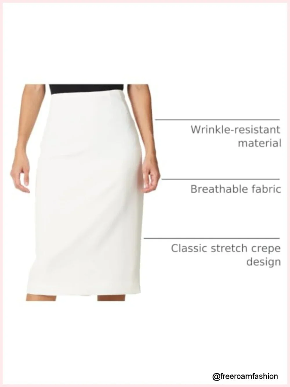 Kasper Women's Stretch Crepe Pencil Skirt, Below Knee, Work Office